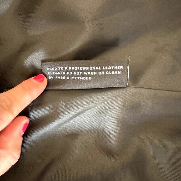 Anne Klein Lambskin Leather Black Longline Jacket Women's Size Medium - Picture 6 of 6